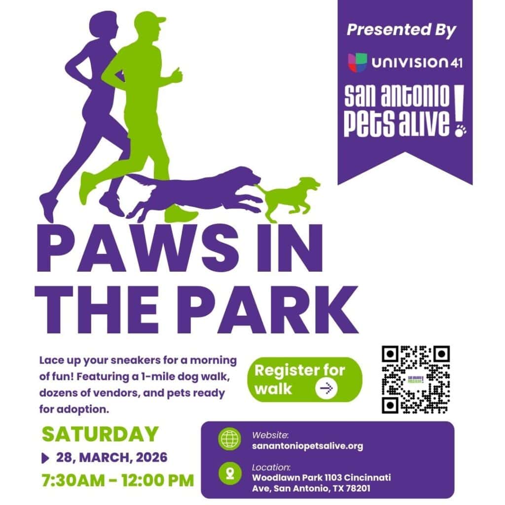 Paws in the Park dog walk event 2026.