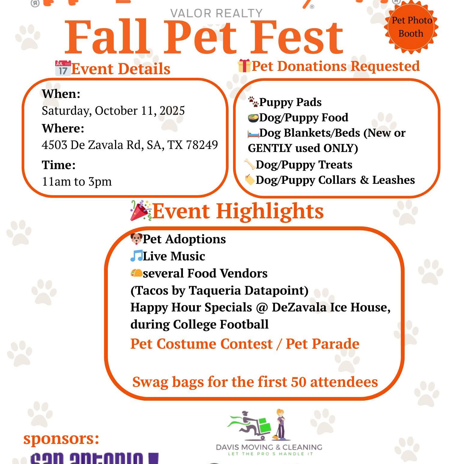 Fall Pet Fest: pet adoption, music, food, October 11, 2025
